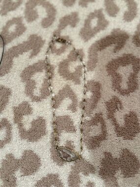 Delicate Gold Crystal Bead Pendant Necklace - grey agate stone Women's Jewelry